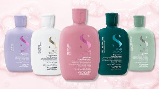 products from the alfaparf scalp solution range against a pink background