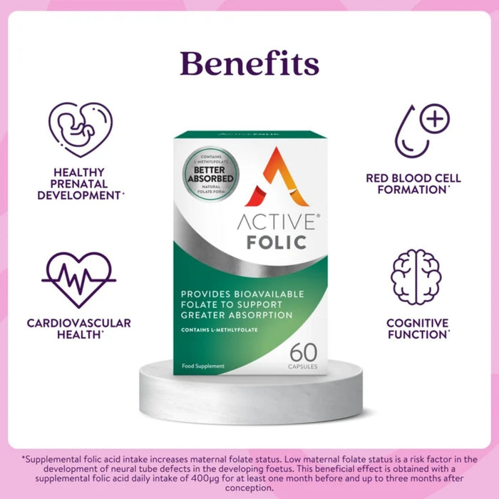 Active Folic L-Methylfolate 400mcg 60 Capsules