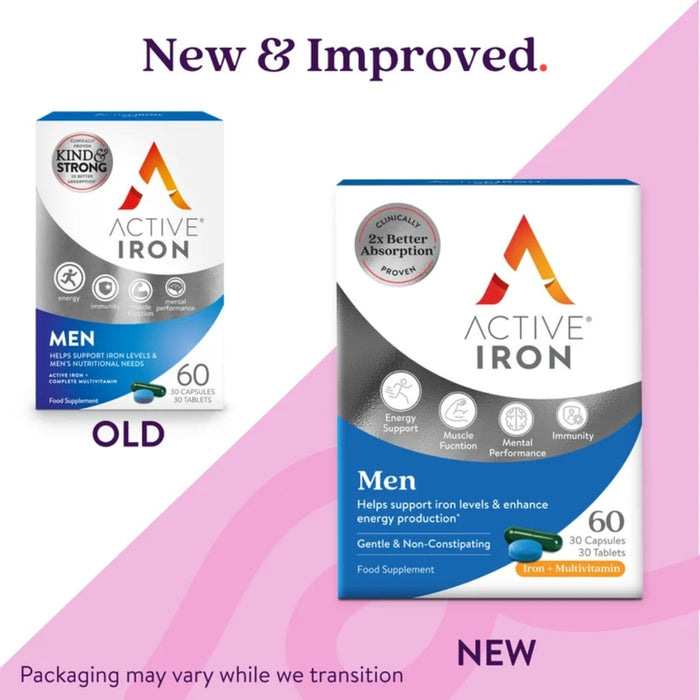 Active Iron Men 14mg + Multivitamin 30 Day Supply