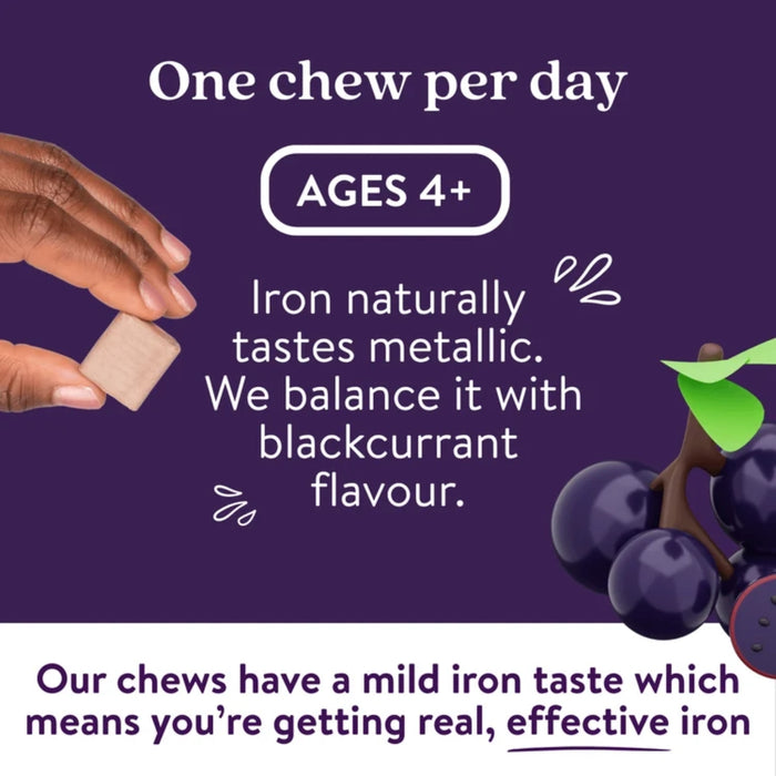 Active Iron Kids Iron + Vitamin D 30 Blackcurrant Soft Chews - 30 Day Supply
