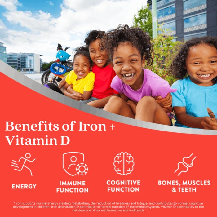 Active Iron Kids Iron + Vitamin D 30 Blackcurrant Soft Chews - 30 Day Supply