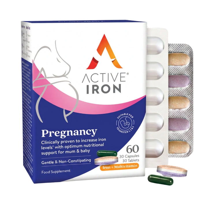 Active Iron Pregnancy - Iron + Time-Release Multivitamin for Pregnancy 30 Iron Capsules (25mg) + 30 Multivitamin Tablets - 30 day supply