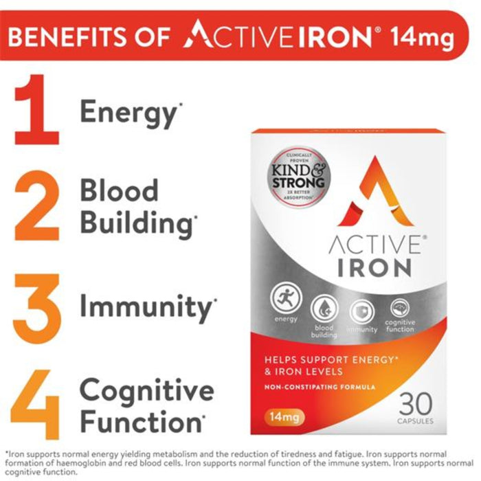 Active Iron 14mg 30 Capsules