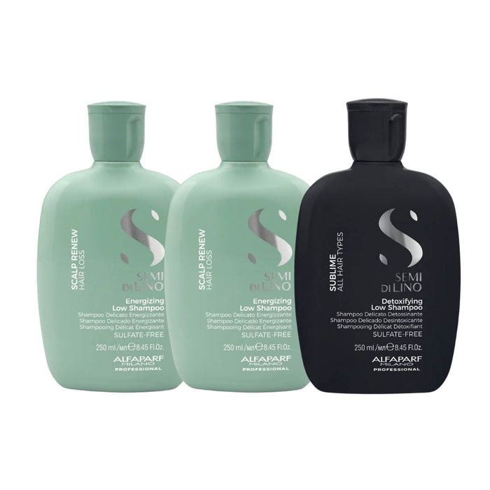 Alfaparf Scalp Renew Energizing Shampoo Duo with Complimentary Alfaparf Detox Shampoo