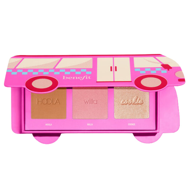 Benefit Beauty Bus Stop Mini Cheek Palette with Hoola Bronzer, Willa Blush and Cookie Highlighter