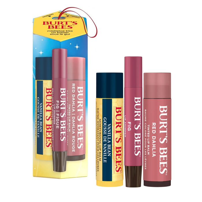 Burt’s Bees Mistletoe Kiss Red Trio with Red Dahlia Fig and Vanilla Bean