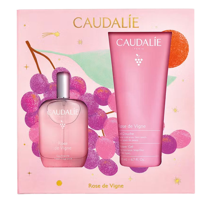 Caudalie Rose de Vigne Fresh Fragrance Gift Set with 50ml Fragrance and 200ml Shower Gel