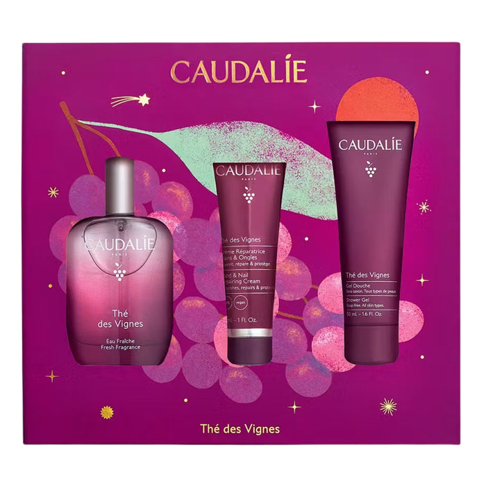 Caudalie Thé des Vignes Fresh Fragrance Gift Set with Fragrance, Shower Gel and Hand Cream