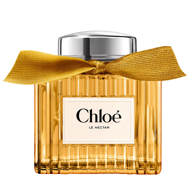 Chloé Le Nectar Eau de Parfum for Women in signature pleated glass perfume bottle with golden-beige ribbon