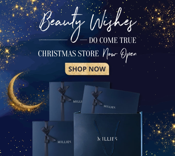 ✨ Beauty wishes do come true! 🎁 Millies' Christmas Store is NOW OPEN! Indulge in festive beauty treats and make your holiday glam dreams a reality. 🌟 Shop now and shine brighter than the stars! #BeautyMagic #MilliesChristmas ✨