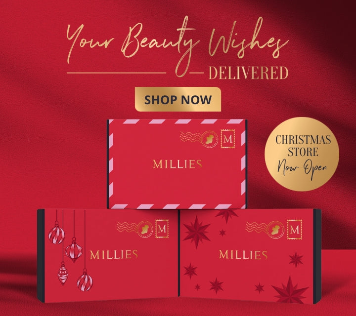 🎁✨ Your beauty wishes delivered! Millies' Christmas Store is NOW OPEN! 🎄 Dive into dazzling beauty deals today. Let the festive shopping begin! 🎅💄 #MilliesMagic