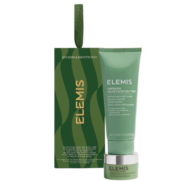 ELEMIS Nourish & Smooth Green Fig Gift Set with Pro-Collagen Green Fig Cleansing Balm 20g and Green Fig Velvet Body Butter 100ml