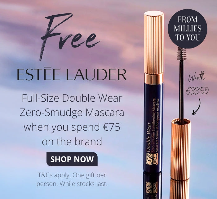 ✨ Unleash the glam! Get a FREE full-size Estée Lauder Double Wear Zero-Smudge Mascara when you splurge €75 on the brand at Millies! 💄 Limited time only! 😍 #BeautyDeals #EsteeLauder #MilliesBeauty