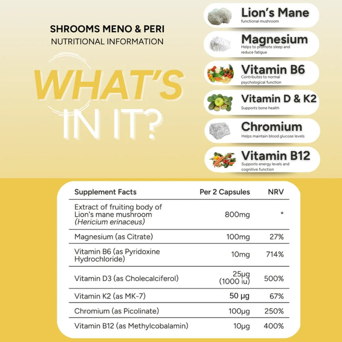 fabÜ Shrooms Meno & Peri 60 Capsules