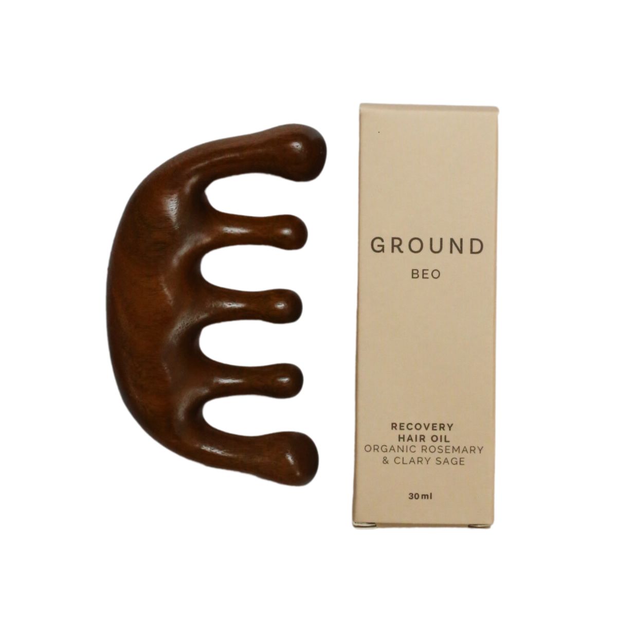 Ground Recovery Hair Oil 30ml & Wooden Scalp Comb