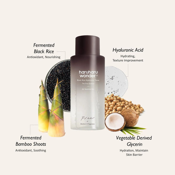 Haru Haru Wonder Black Rice Hyaluronic Toner Free of Alcohol Fragrance 150ml