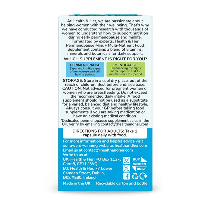 Health & Her Perimenopause Multi-Nutrient Support Supplement 60