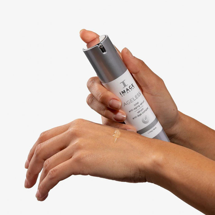 IMAGE Skincare Ageless Total Anti Aging Serum on hands 