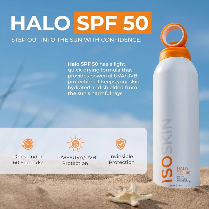 ISOSKIN Halo SPF 50 Spray – PA+++ UVA/UVB Protection