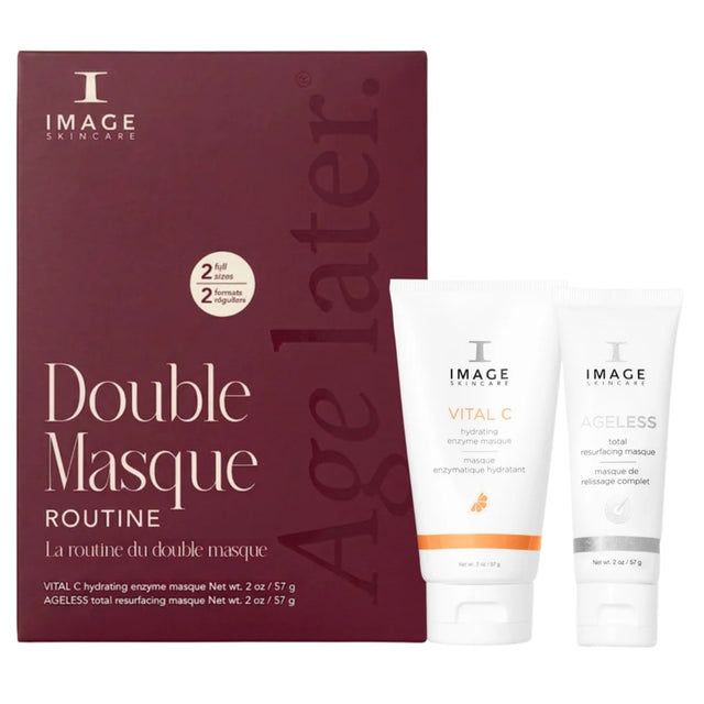 IMAGE Skincare Double Masque Routine with VITAL C Hydrating Enzyme Masque and AGELESS Total Resurfacing Masque