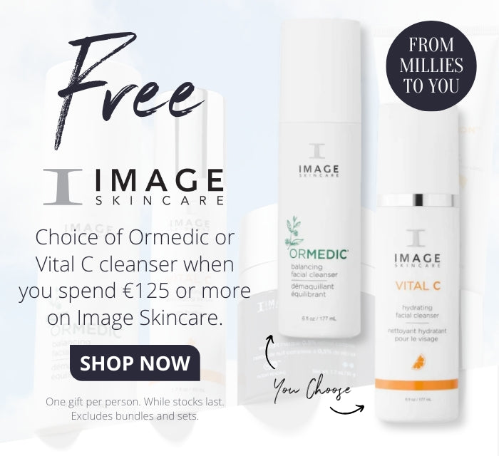 🌟 Score a FREE Ormedic or Vital C cleanser at Millies when you splash out €125+ on Image Skincare! Time to treat that gorgeous face of yours. 😍✨ #BeautyTreat #SkincareLove