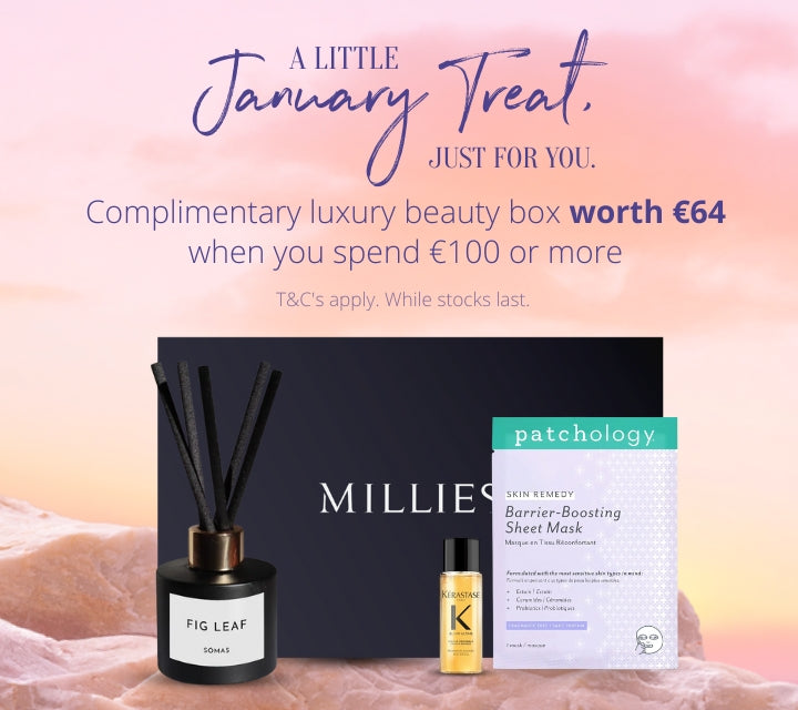 🎉 Treat yourself this January with Millies! Spend €100 and snag a fab luxury beauty box worth €64! Hurry, while stocks last! ✨🛍️ #BeautyDeals #MilliesMagic