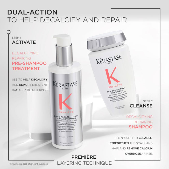 Kérastase Première Decalcifying Repairing Pre-Shampoo & Shampoo for Damaged Hair with Pure Citric Acid and Glycine Hair Care