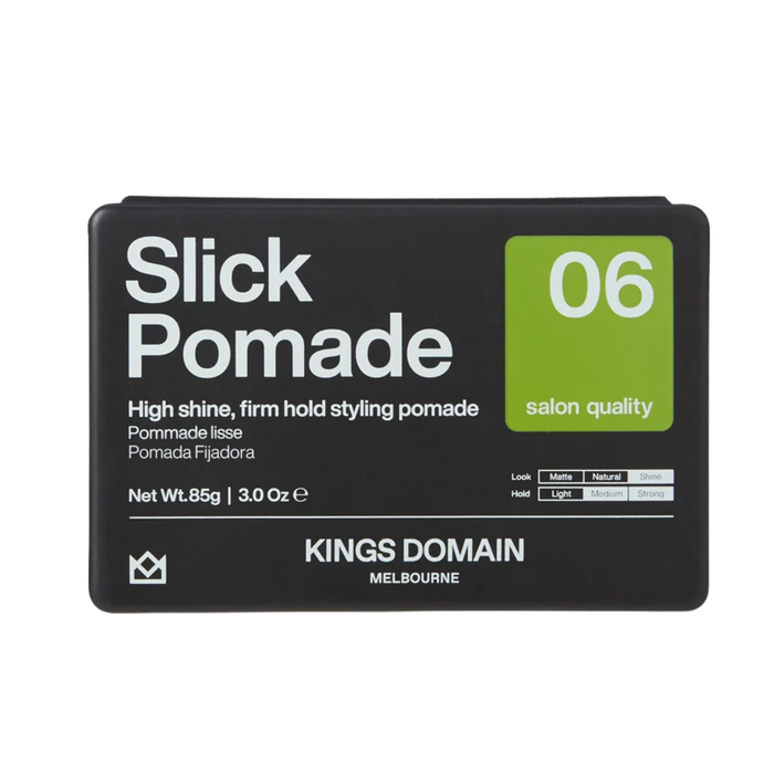 Kings Domain Slick Pomade firm hold high-shine hair styling pomade