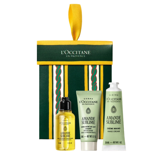L'Occitane Almond (Amande) Ornament with Shower Oil, Milk Concentrate and Hand Cream