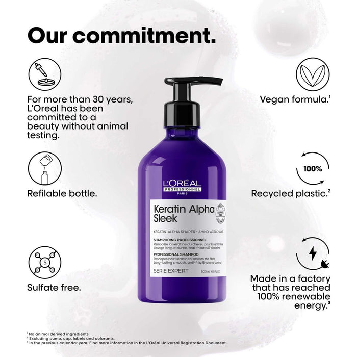 L'Oréal Professionnel Keratin Alpha Sleek Shampoo Anti Frizz & smoothing 500ml