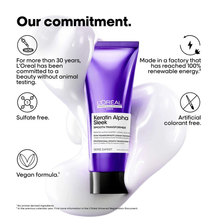 L'Oréal Professionnel Keratin Alpha Sleek Smooth Transformer 1x a week Treatment Anti Frizz & smoothing 200ml