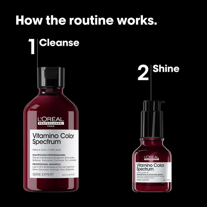 L'Oréal Professionnel Vitamino Color Spectrum Shampoo & Glass Shine Serum Duo Set