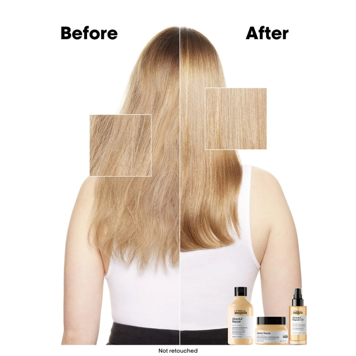 before and after Shampoo for damaged and over-processed hair
