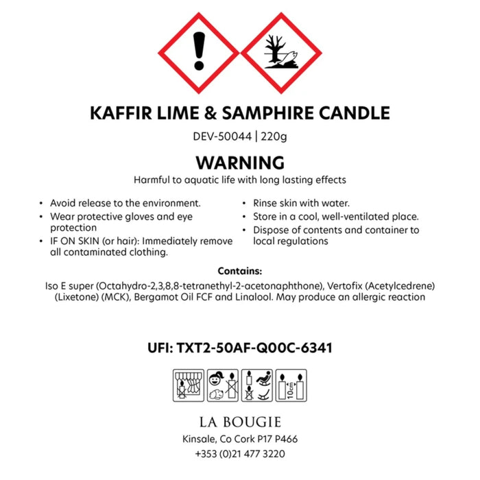 La Bougie Kaffir Lime & Samphire Candle
