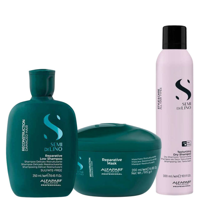 Millies Exclusive Alfaparf Milano Semi Di Lino Reconstruction Trio with Complimentary Texturizing Dry Shampoo