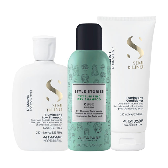 Millies Exclusive Alfaparf Diamond Shampoo and Conditioner with FREE Texturizing Dry Shampoo