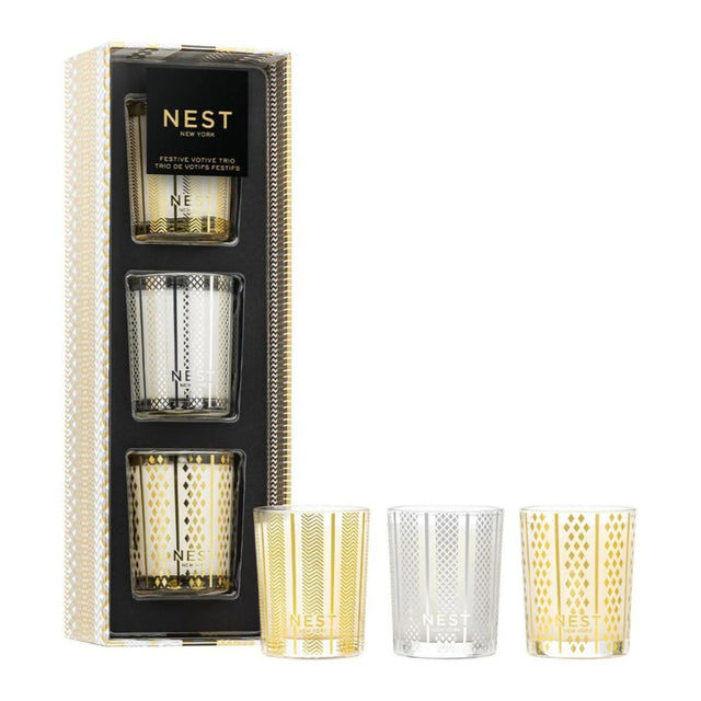 NEST New York Fesive Votive Trio Set - Holiday/Birchwood Pine/Winter Chai