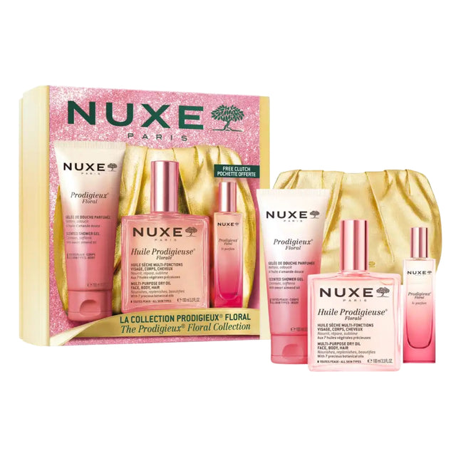 NUXE Prodigieux Floral Collection Gift Set with Golden Clutch