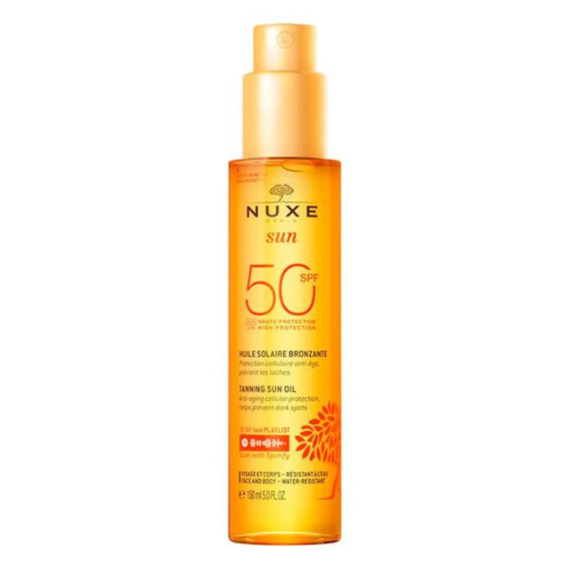 NUXE Tanning Sun Oil SPF50 High Protection Face & Body 150ml