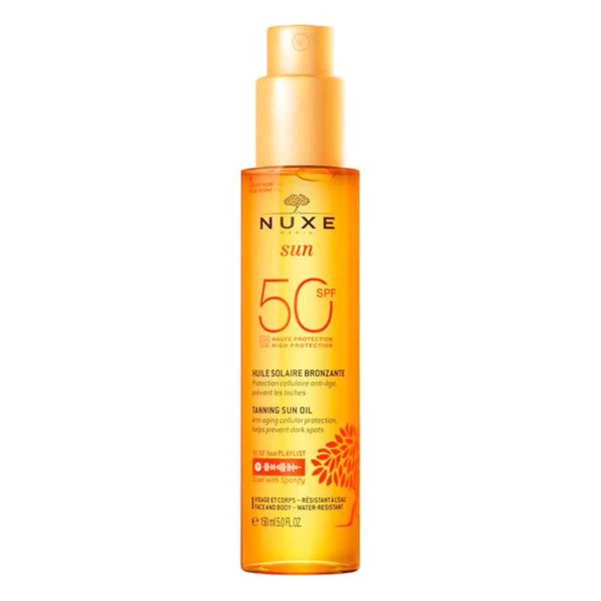 NUXE Tanning Sun Oil SPF50 High Protection Face & Body 150ml