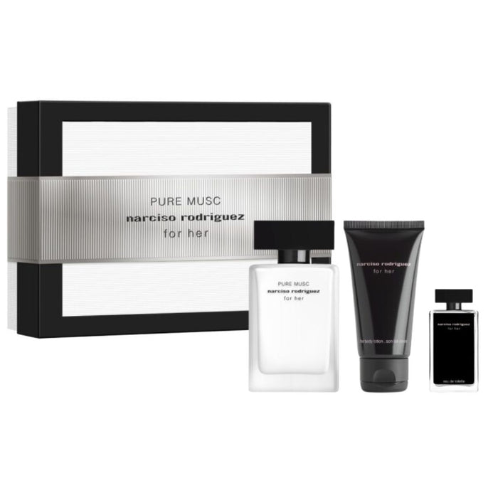 Narciso Rodriguez Pure Musc Eau de Parfum 50ml Body Lotion 50ml Mini 7.5ml for her Giftset