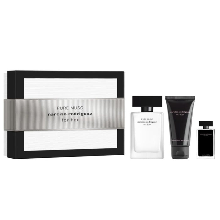 Narciso Rodriguez For Her Pure Musc Eau de Parfum Fragrance Set 50ml Body Lotion 50ml +EDT Mini 7,5
