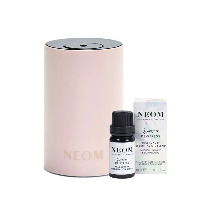 Neom Wellbeing Pod Mini Essential Oil Diffuser Nude & FREE Neom Scent to De-Stress Essential Oil Blend