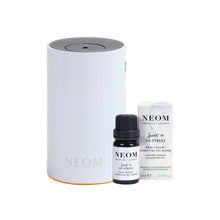 Neom Wellbeing Pod Mini+ Waterless Essential Oil Diffuser in White & FREE Neom Scent to De-Stress Essential Oil Blend