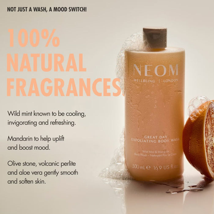 Neom Wellbeing Great Day Exfoliating Body Wash 500ml
