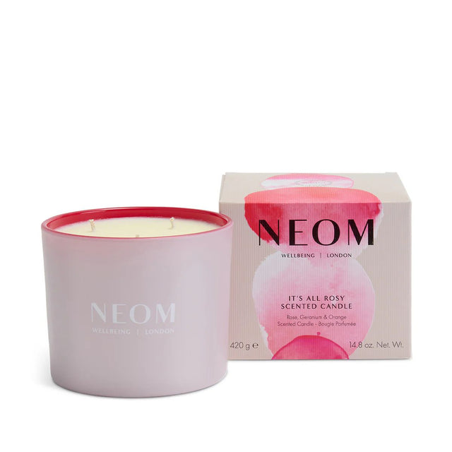 Neom Wellbeing It's All Rosy 3 Wick Candle 