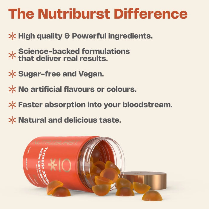 NutriBurst Turmeric 3000mg 60 gummies