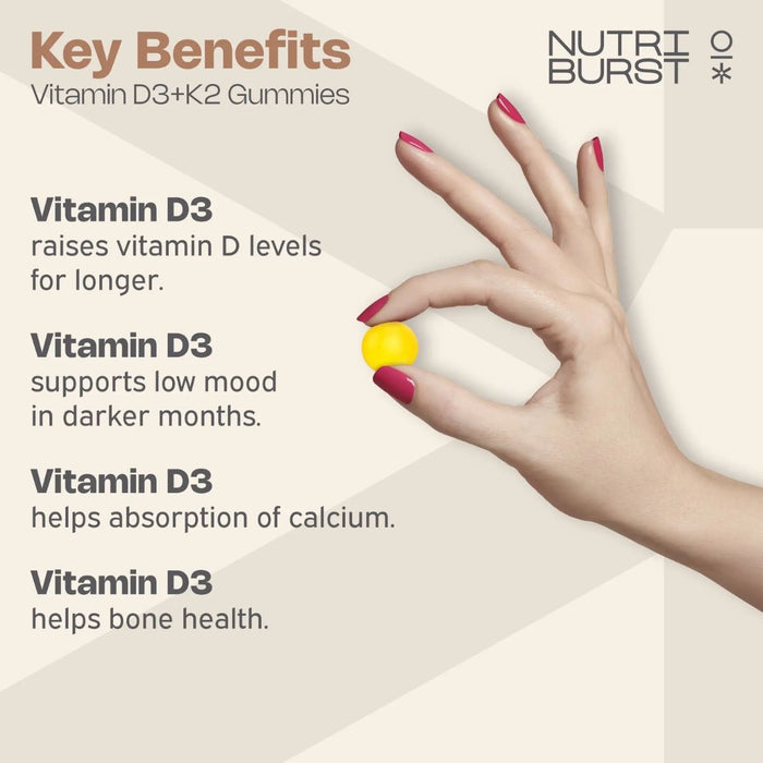 NutriBurst Vitamin D3+K2 60 Gummies