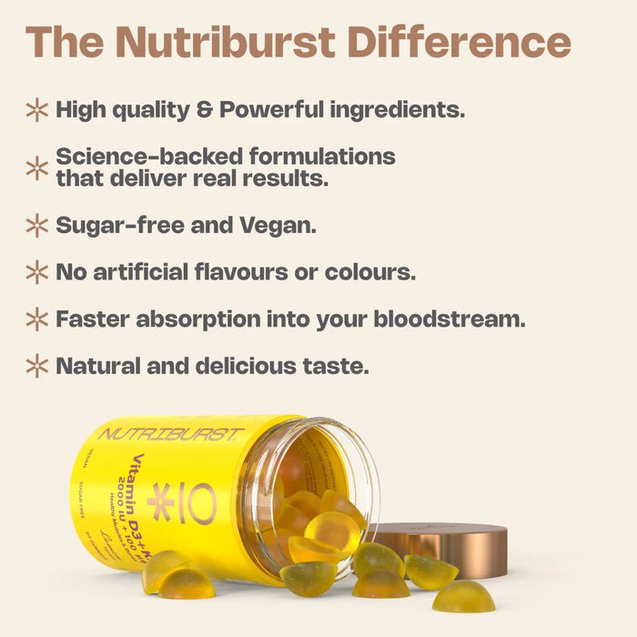 NutriBurst Vitamin D3+K2 60 Gummies