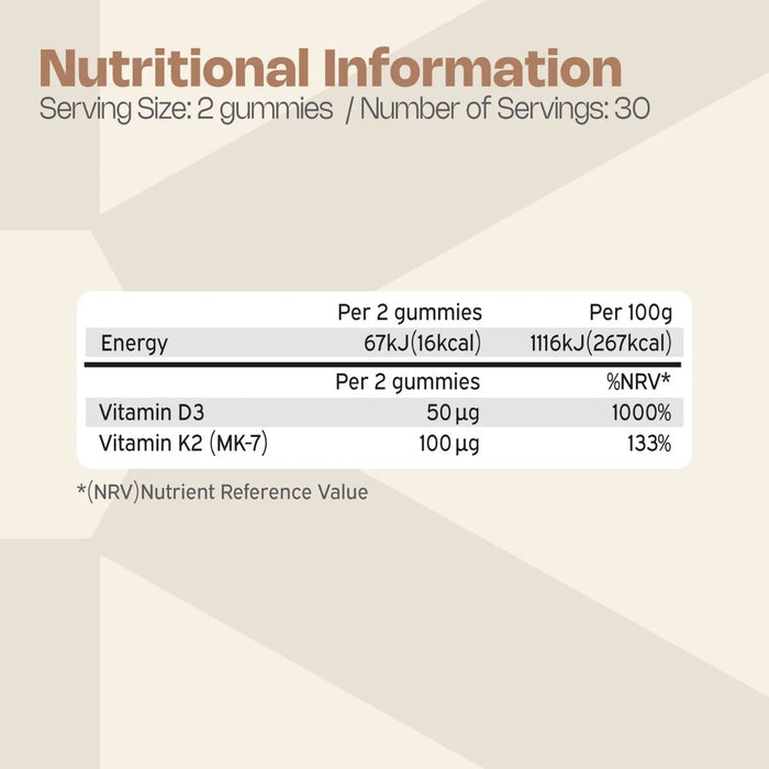 NutriBurst Vitamin D3+K2 60 Gummies
